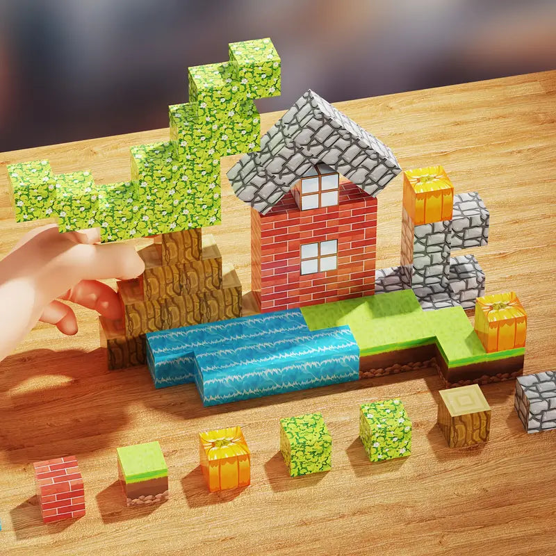 100 Parça Orman Temalı Manyetik Blok Seti